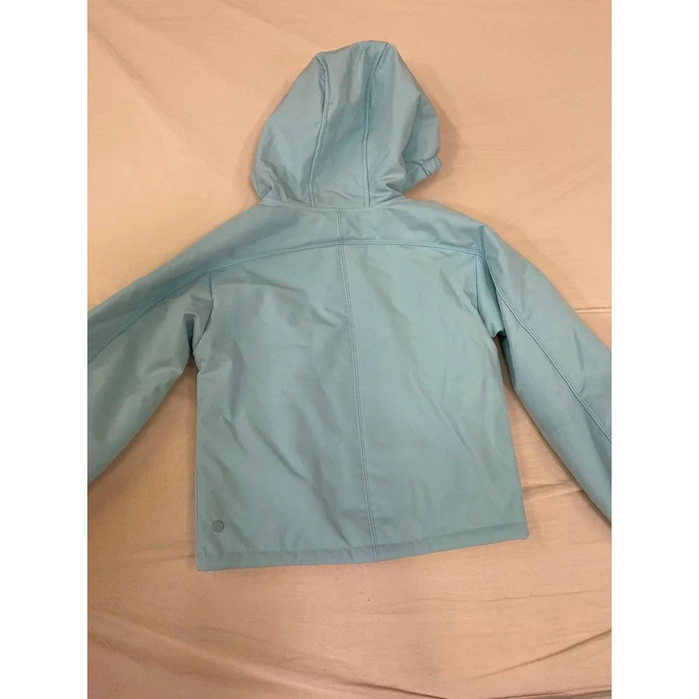 All in Motion Kids Softshell Fleece Jacket Light Blue Hooded Coat S 6/7 NWT